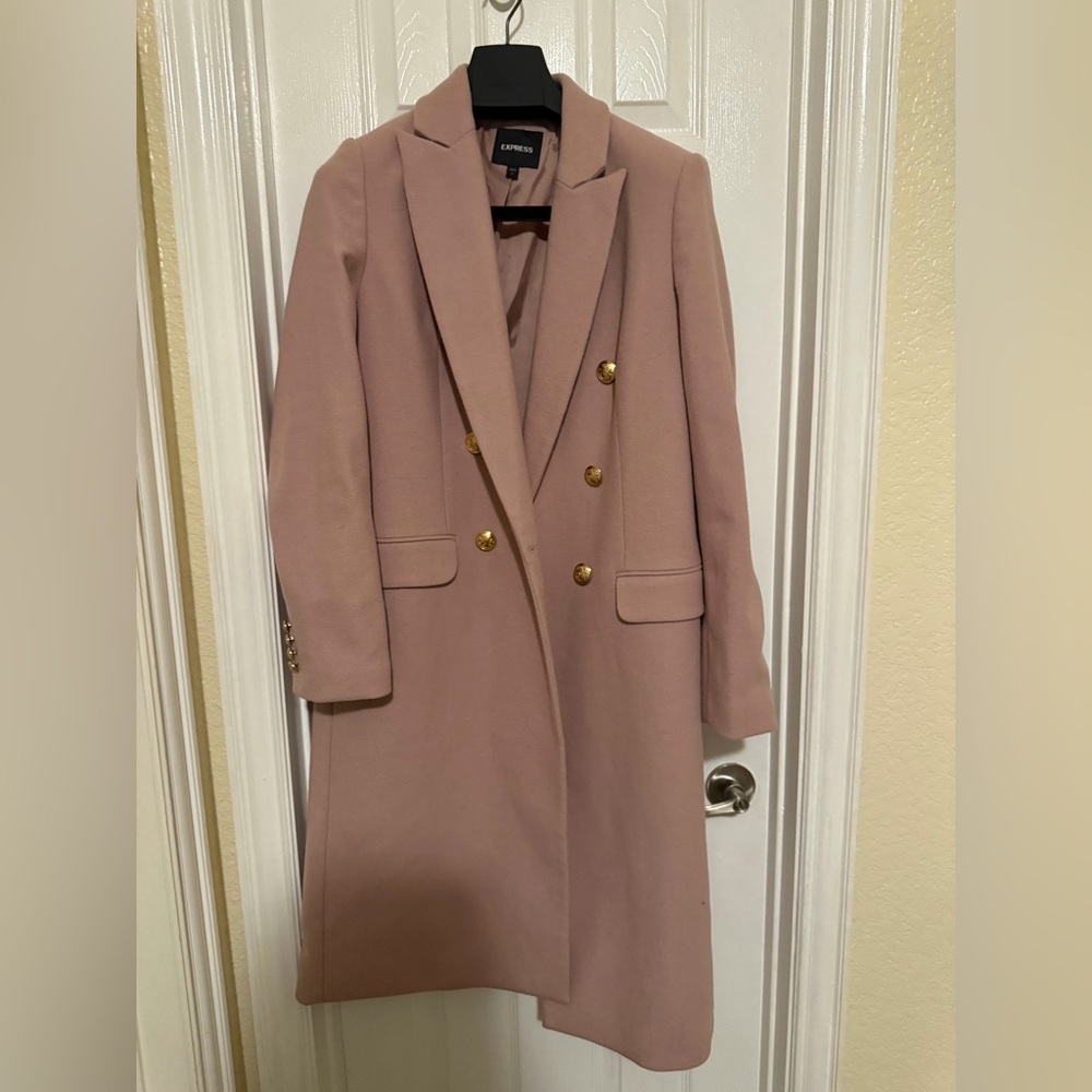 Express Women's Blush Blazer with Gold Accents